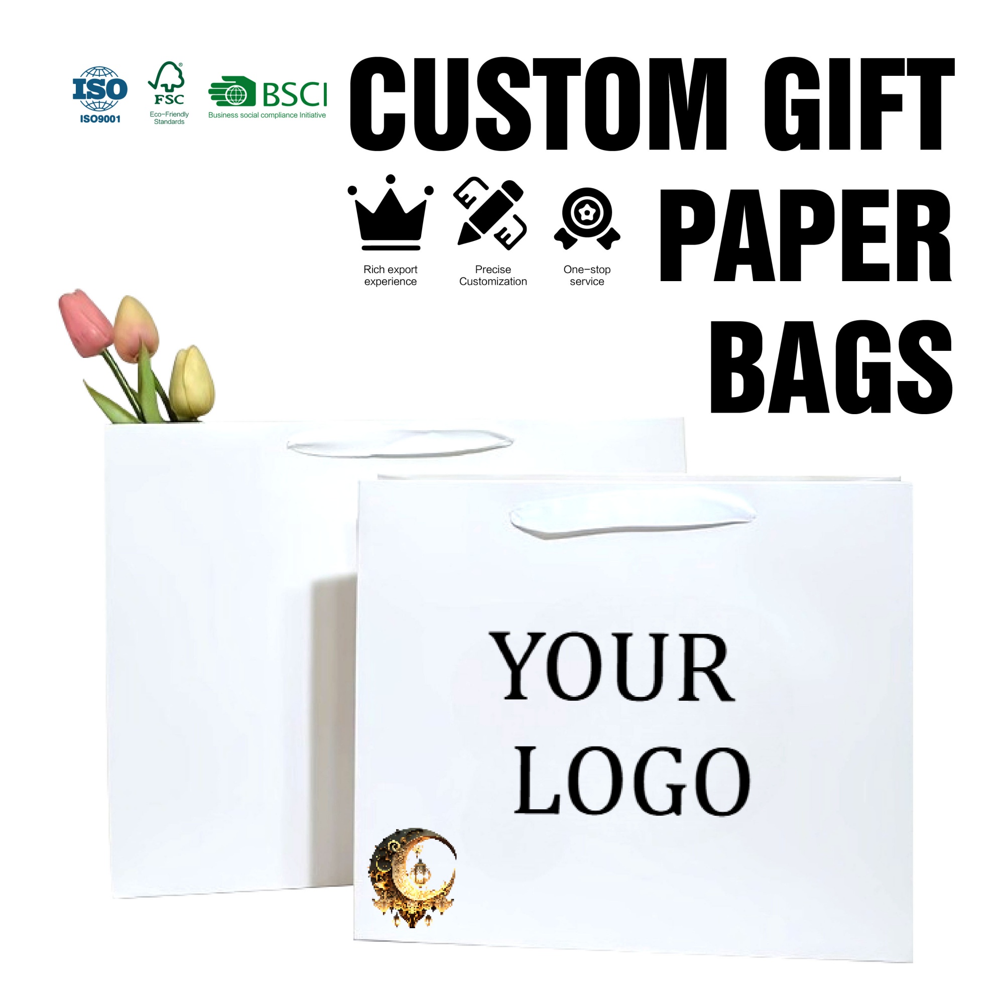 Fashion Customized Various Sizes and Colors Gift Bag for Clothing Shopping Paper Packaging Bag