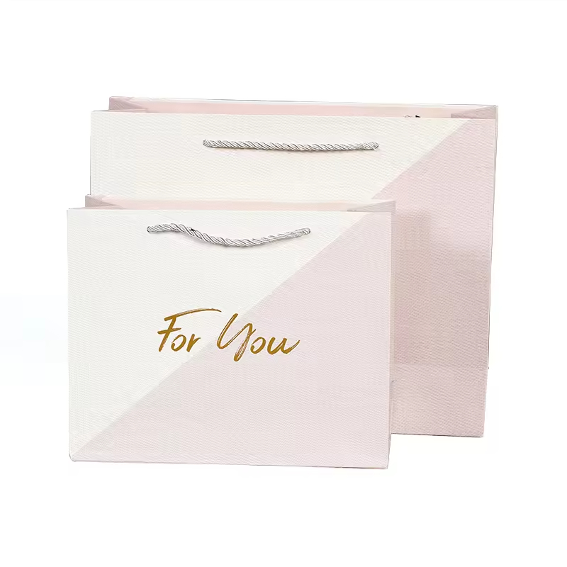 Promotion Luxury Clothing Retail Gift Recyclable Foldable Paper Shopping Bags Ribbon Handles