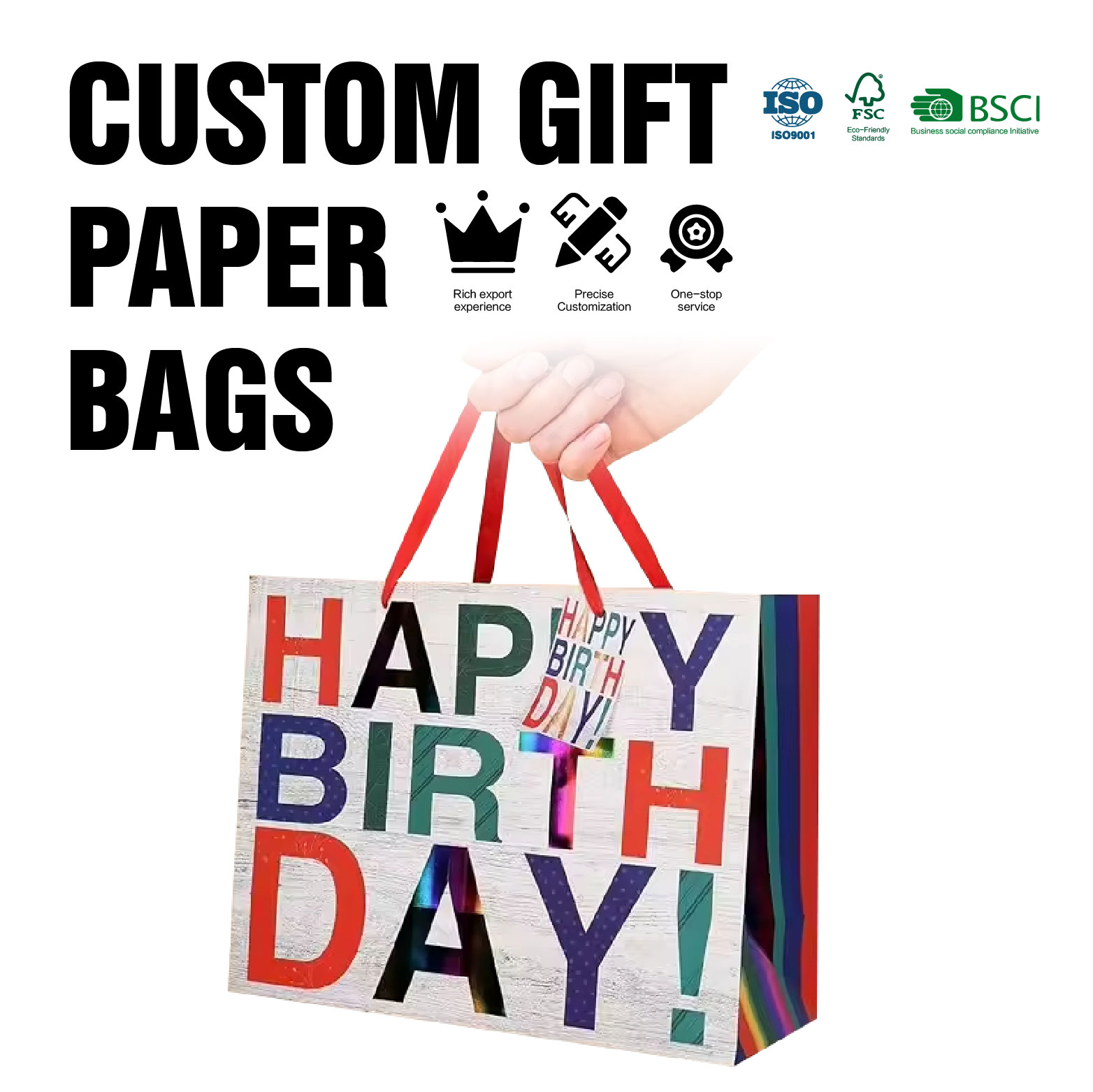 Hot Selling New Custom Printed Durable Reusable Shopping Paper Bags with Your Own Logo