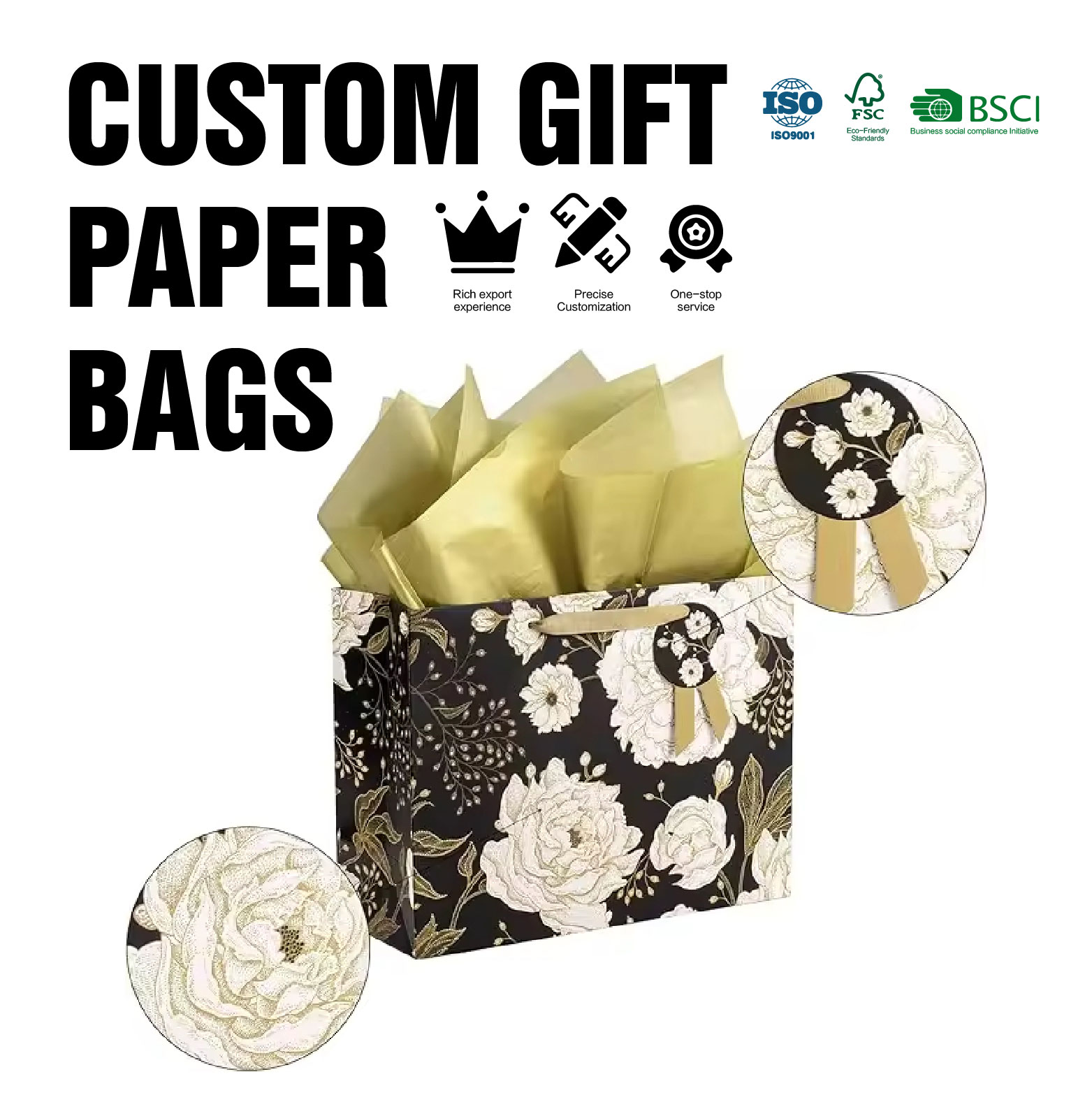 Factory New Products Multifunction Recyclable Durable Paper Shopping Bags Custom Color