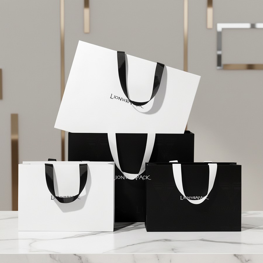Factory Wholesale Reusable Shopping Packaging Custom Gift Paper Bags With Your Own Logo
