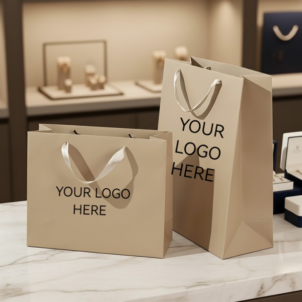 Wholesale Eco-Friendly Durable Paper Bags with Custom Logo Printing Kraft Material for Jewelry Packaging