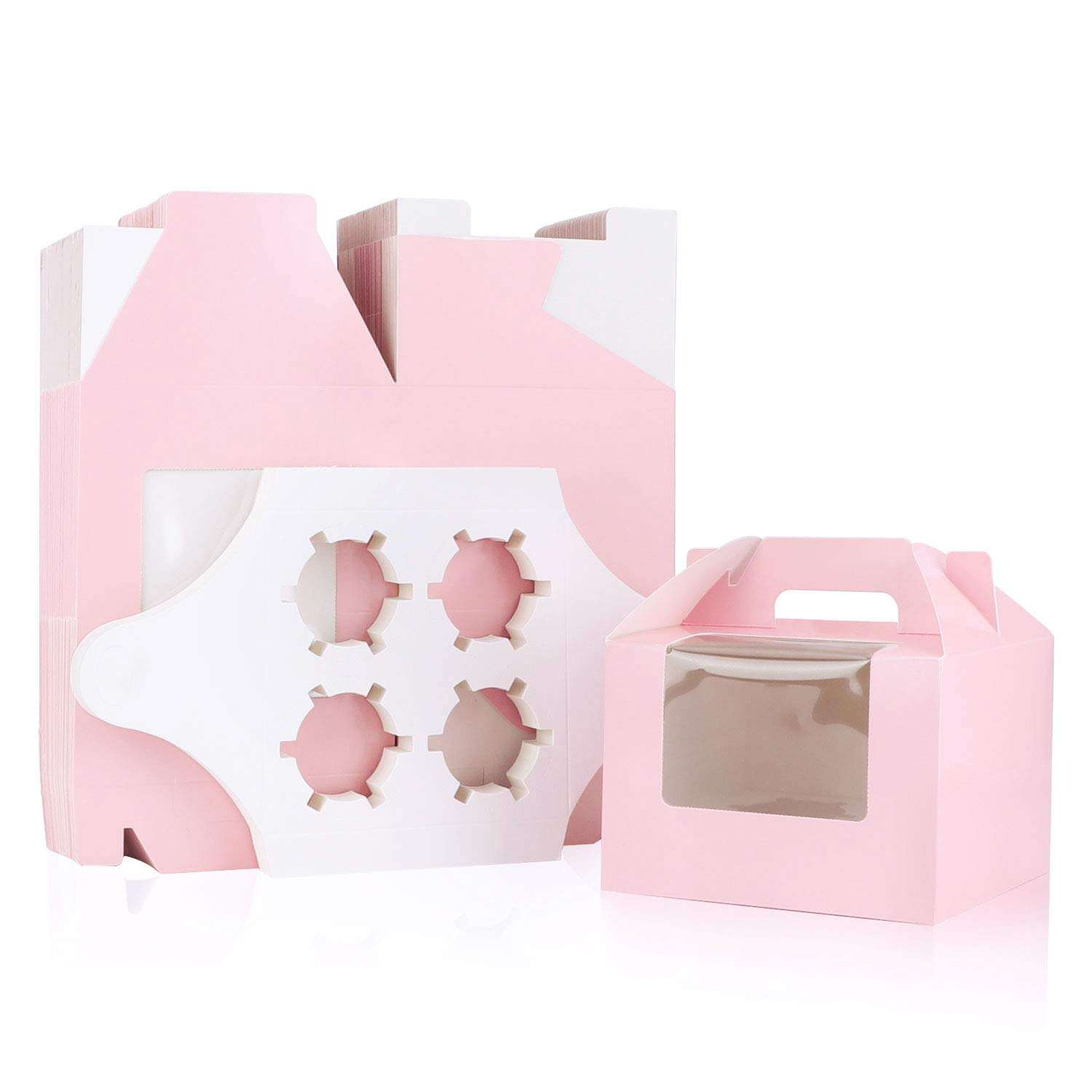 Custom Pink Collapsible Candy Cupcake Wrapping Cardboard Box Packaging for Food Industries Made From Paperboard