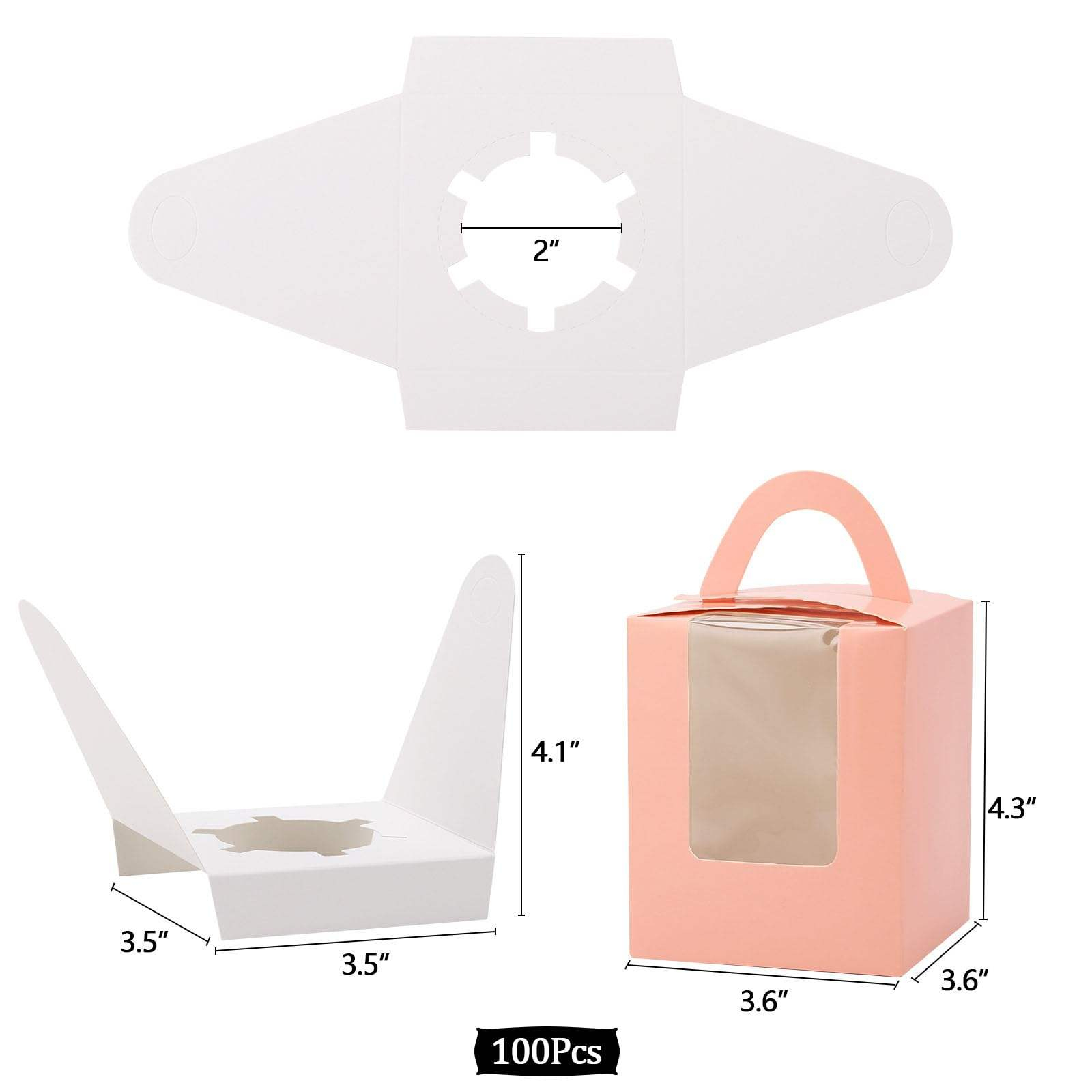 Portable Afternoon Tea Mousse Dessert Packaging Box Recycled Paper Rigid Boxes for Birthday Cake for Food Use