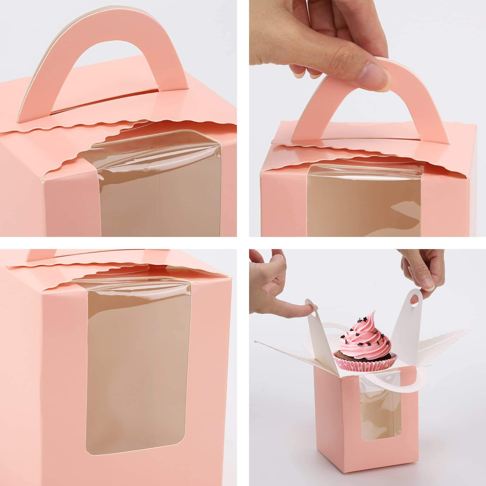 Portable Afternoon Tea Mousse Dessert Packaging Box Recycled Paper Rigid Boxes for Birthday Cake for Food Use