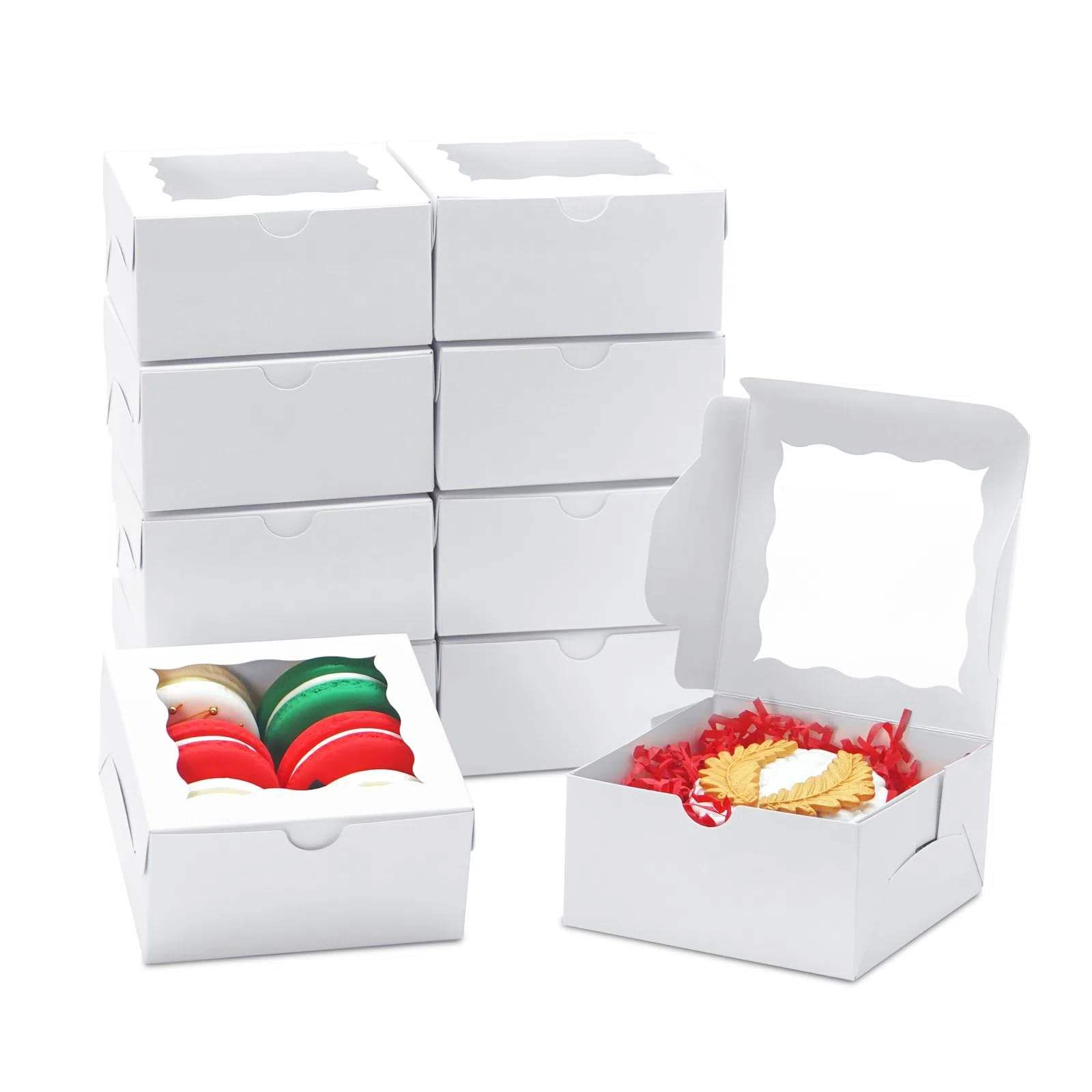 Manufacturer Digital Printing Reusable Luxury Bakery Square Transparent Mini Paper Packaging Box