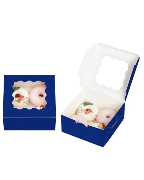 Custom Color Portable 4/6/10/12 Hole Cupcake Bakery Takeout Cake Box With Pvc Clear Window