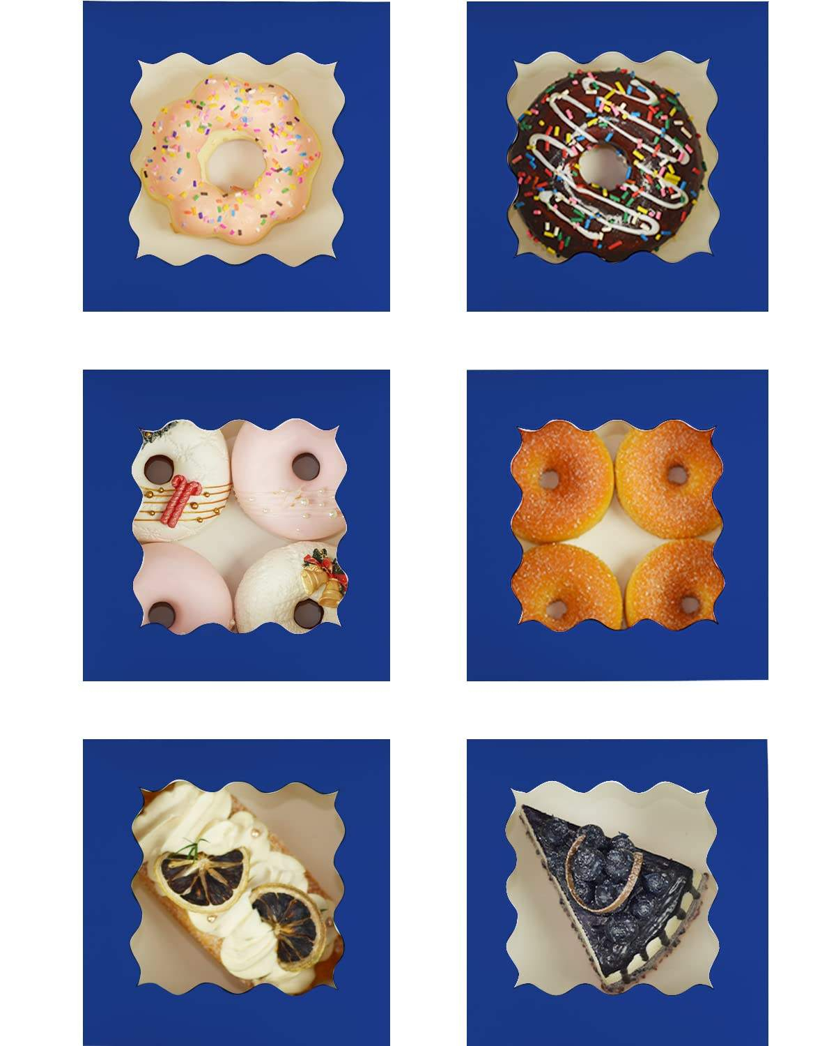 Custom Color Portable 4/6/10/12 Hole Cupcake Bakery Takeout Cake Box With Pvc Clear Window