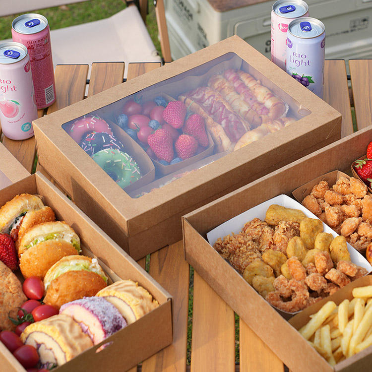 Disposable Eco Friendly Custom Printing Food Packing Recyclable Cupcake Small Kraft Paper Cake Box