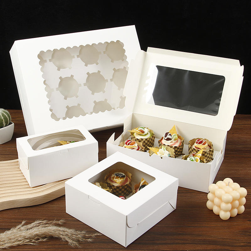 Manufacturer Wholesales Low MOQ Birthday Wedding Party Cupcake Boxes with Clear Window