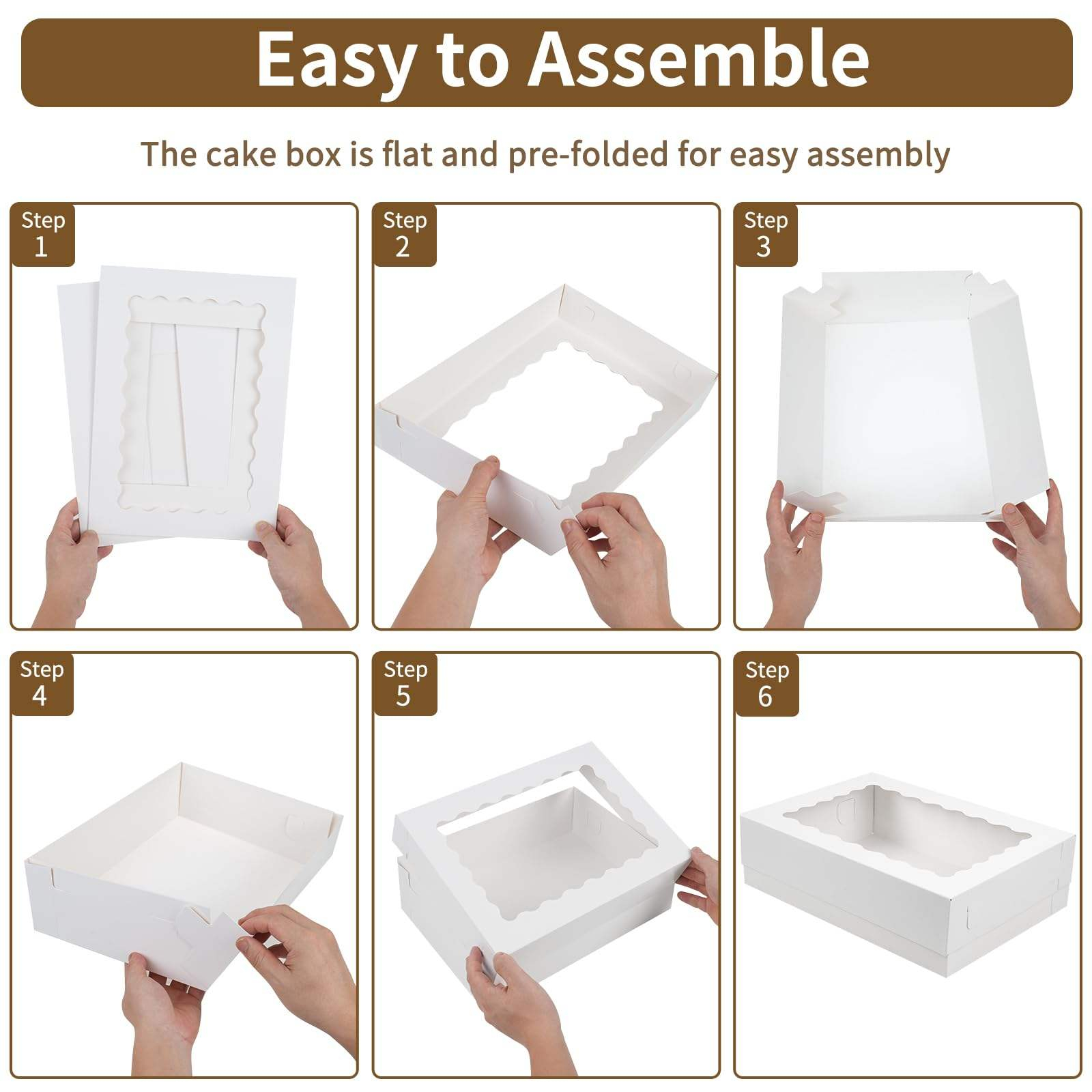 Wholesale Design Recyclable Bakery Pastry Dessert Display Food Grade Cake Box with Window
