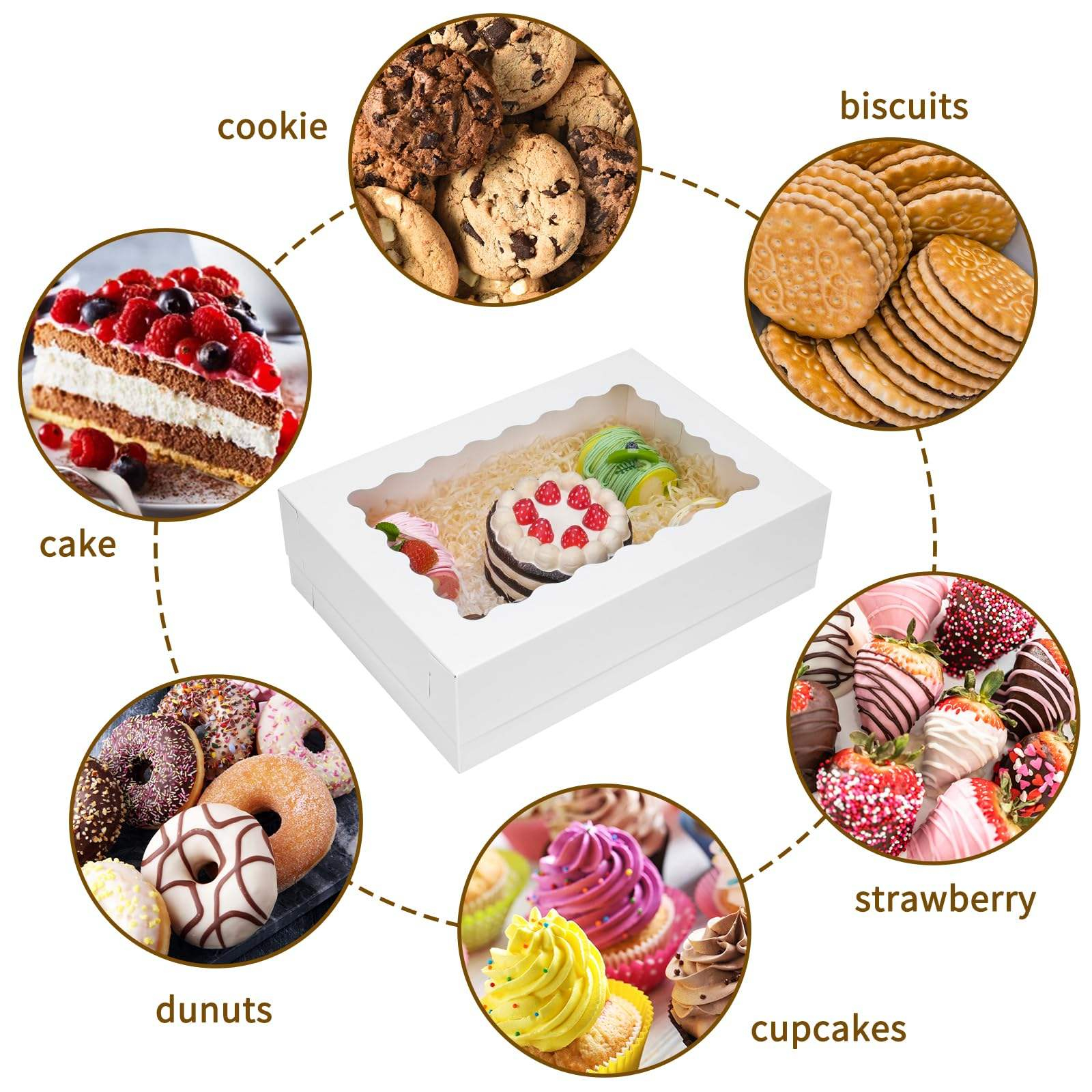 Wholesale Design Recyclable Bakery Pastry Dessert Display Food Grade Cake Box with Window