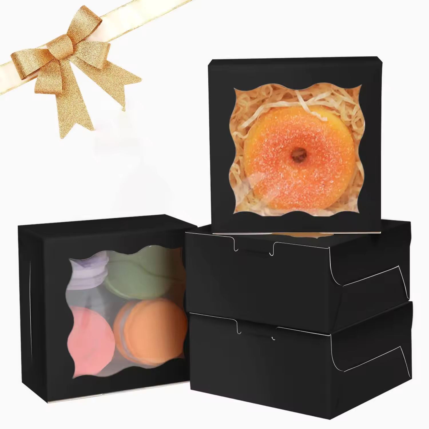 Bakery Cookie Food Foldable Window Eco-friendly Box for Cosmetics and Retail Product Packaging