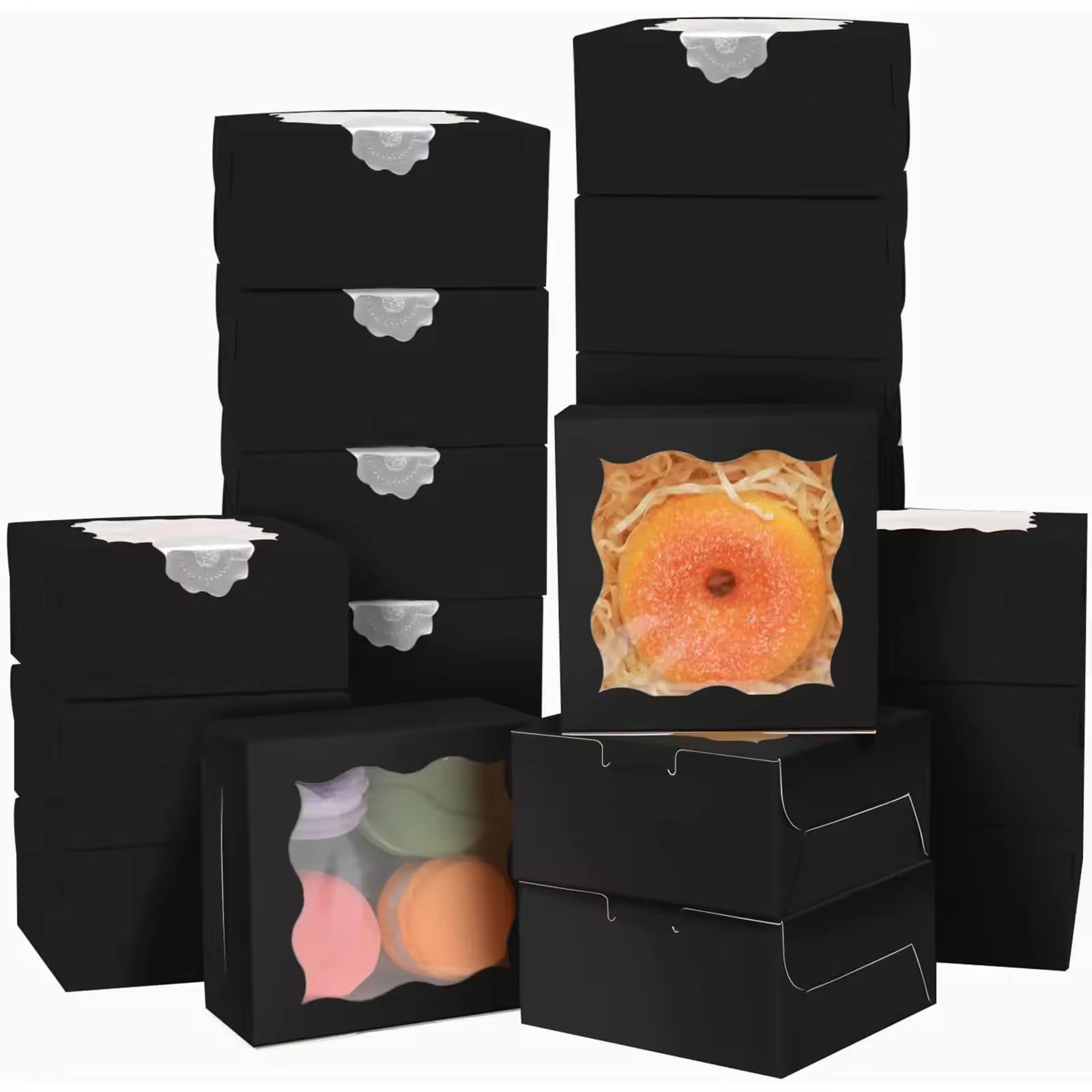 Bakery Cookie Food Foldable Window Eco-friendly Box for Cosmetics and Retail Product Packaging