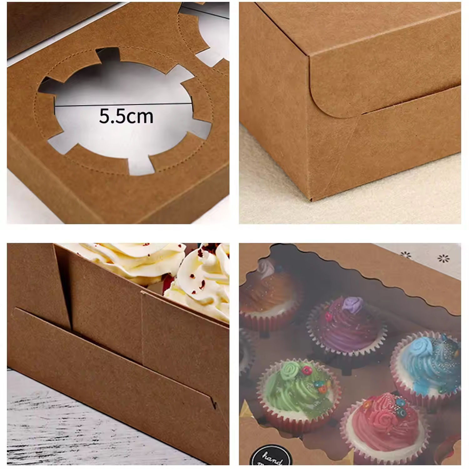 Recyclable Food Grade Portable Transparent Wholesale Birthday Clear Cardboard Box