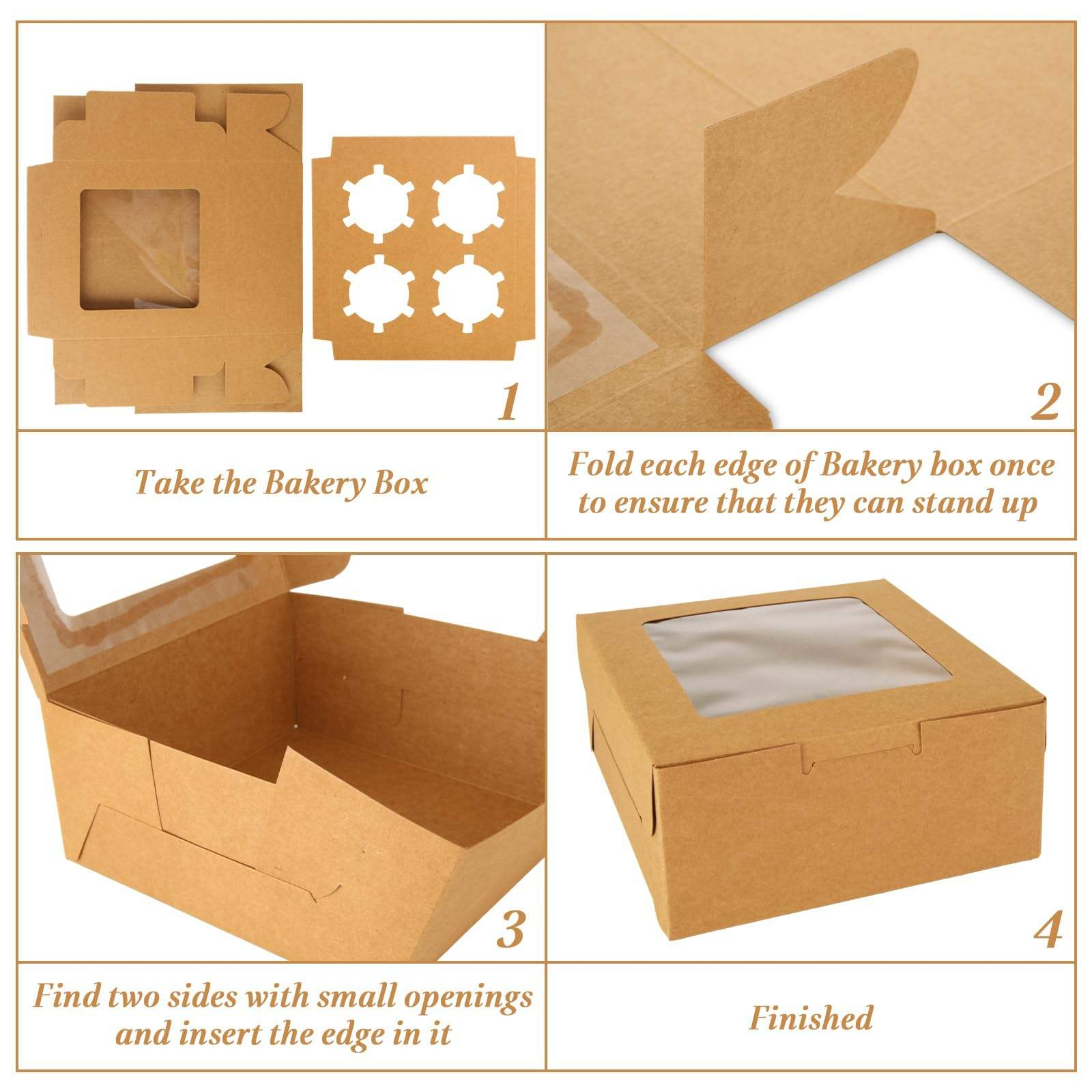 Double Sided Kraft Cake Boxes with Liner Unique Design and Custom Logo for Food Dessert Storage Solution