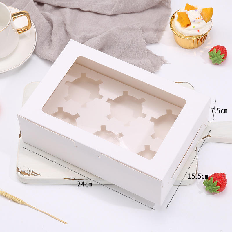 Cupcake Boxes, Cupcake Muffin Box with Window, Ideal for Cake Decorating and Cupcake Transport Box, 12 Holes,