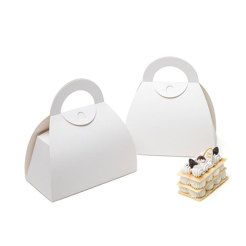 Modern Style Cardboard Paper Cake Box with Handle and Window for Snacking
