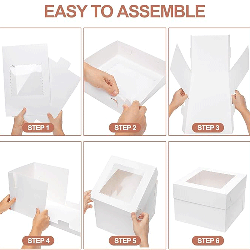 Colorful White Mini Cake Boxes Window Kraft Cardboard for Cupcakes Pastries for Cookies Donuts Macaroon Storage Recycled Materia-副本