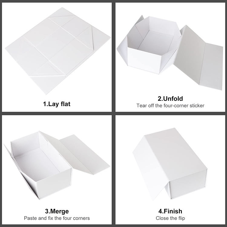 White Color Custom Printed Logo Gift Packing Box Magnetic Luxury Gift Box USA White Magnetic Box UK