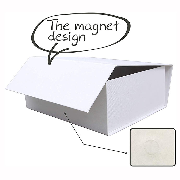 Custom White Magnetic Gift Box with Ribbon Flat Pack Folding Paper Packaging Embossed Printing Logo on Magnetic Gift Boxes