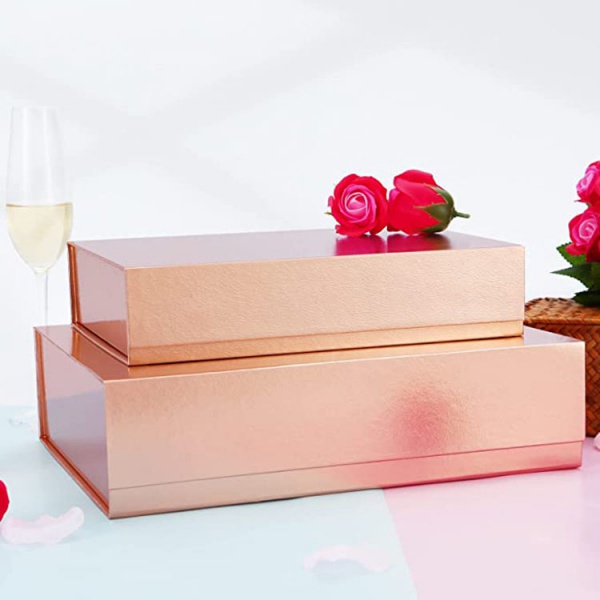 Pink Flat Pack Folding Paperboard Gift Box with Magnetic Closure Custom Embossing Matt Lamination for Watch Packaging