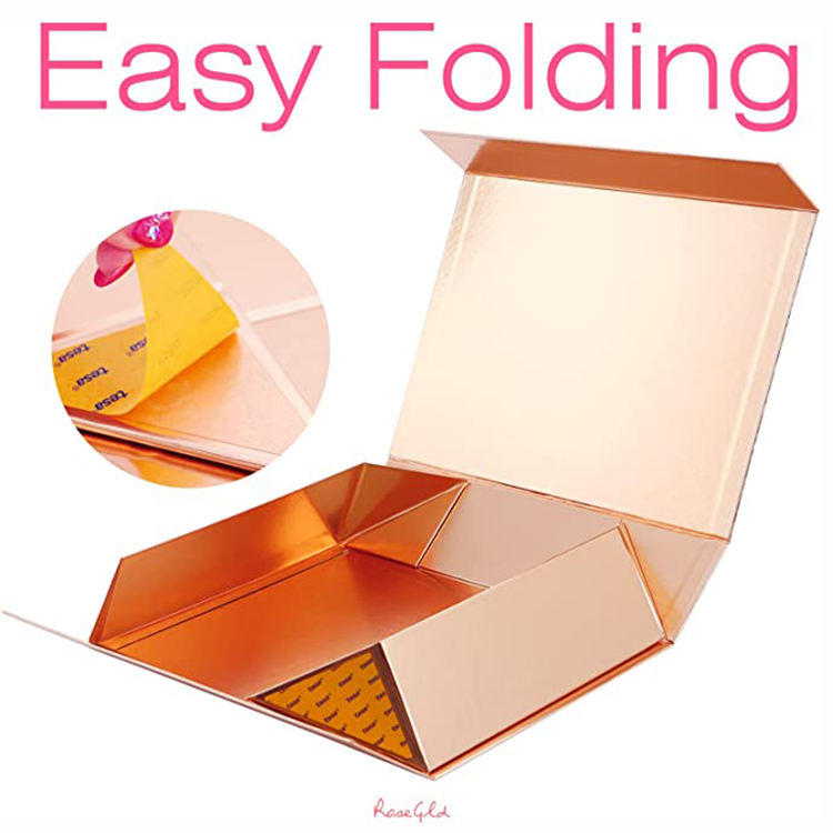 Pink Flat Pack Folding Paperboard Gift Box with Magnetic Closure Custom Embossing Matt Lamination for Watch Packaging