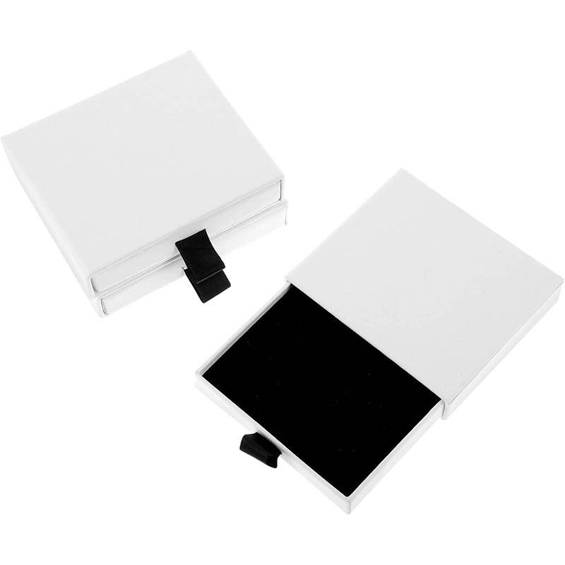 Small Wedding Ring Cardboard Gift Box Custom Logo Recyclable Paper Jewelry Packaging Embossing Sliding Drawer