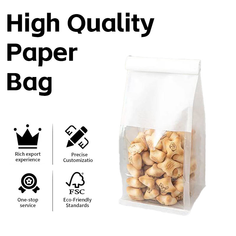 Standard Food Packaging Moisture Proof Bread Custom Eco-Friendly Logo Kraft Paper Bags