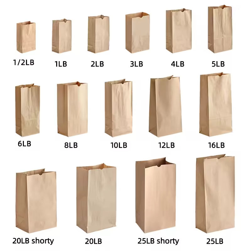 Standard Food Packaging Moisture Proof Bread Custom Eco-Friendly Logo Kraft Paper Bags