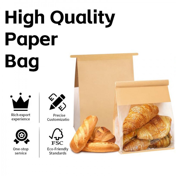 Resealable Stand up Pouch Craft Kraft Paper Food Packaging Bag for Snack Storage
