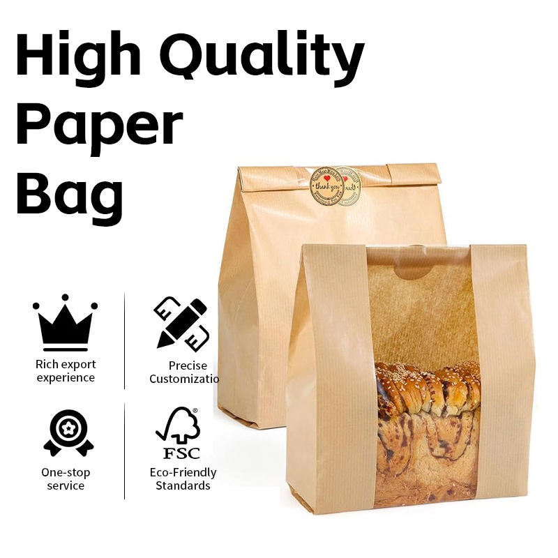 Multi-Purpose No Handle Take Away Sos Kraft Paper Lunch Bag for Fried Food Wholesale