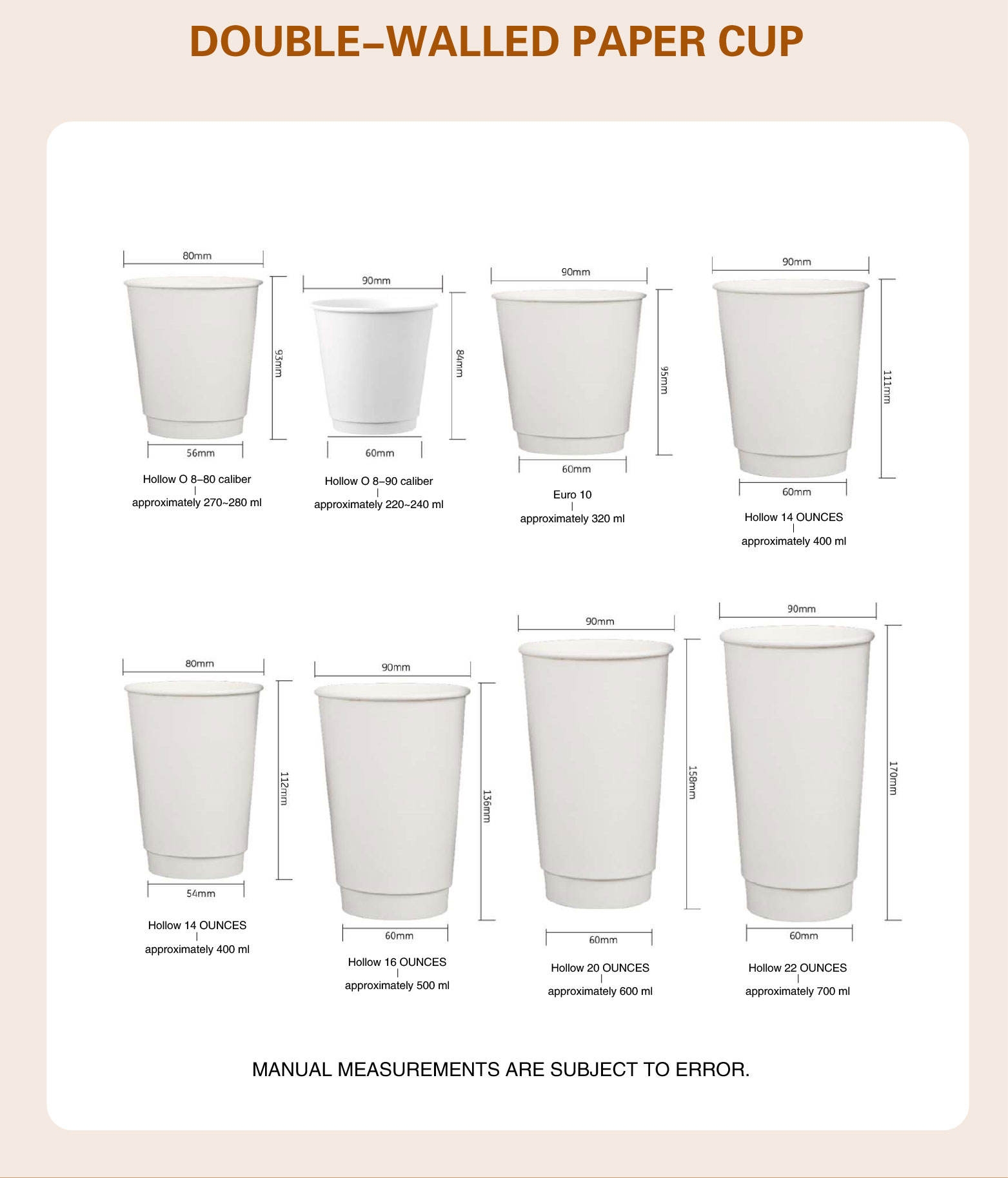 Custom Multiple Sizes Disposable Single Wall Food Grade Wholesale Paper Cups for Beverage Cafe Takeaway