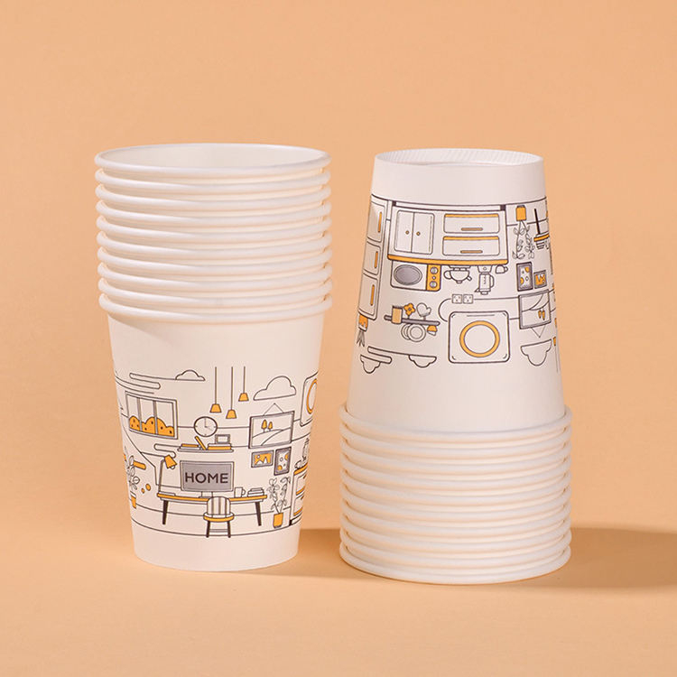 Paper Packaging Paper Cups Factory Direct Sale Customized Color Logo Leak-Proof Disposable Insulated Paper Cups Coffee
