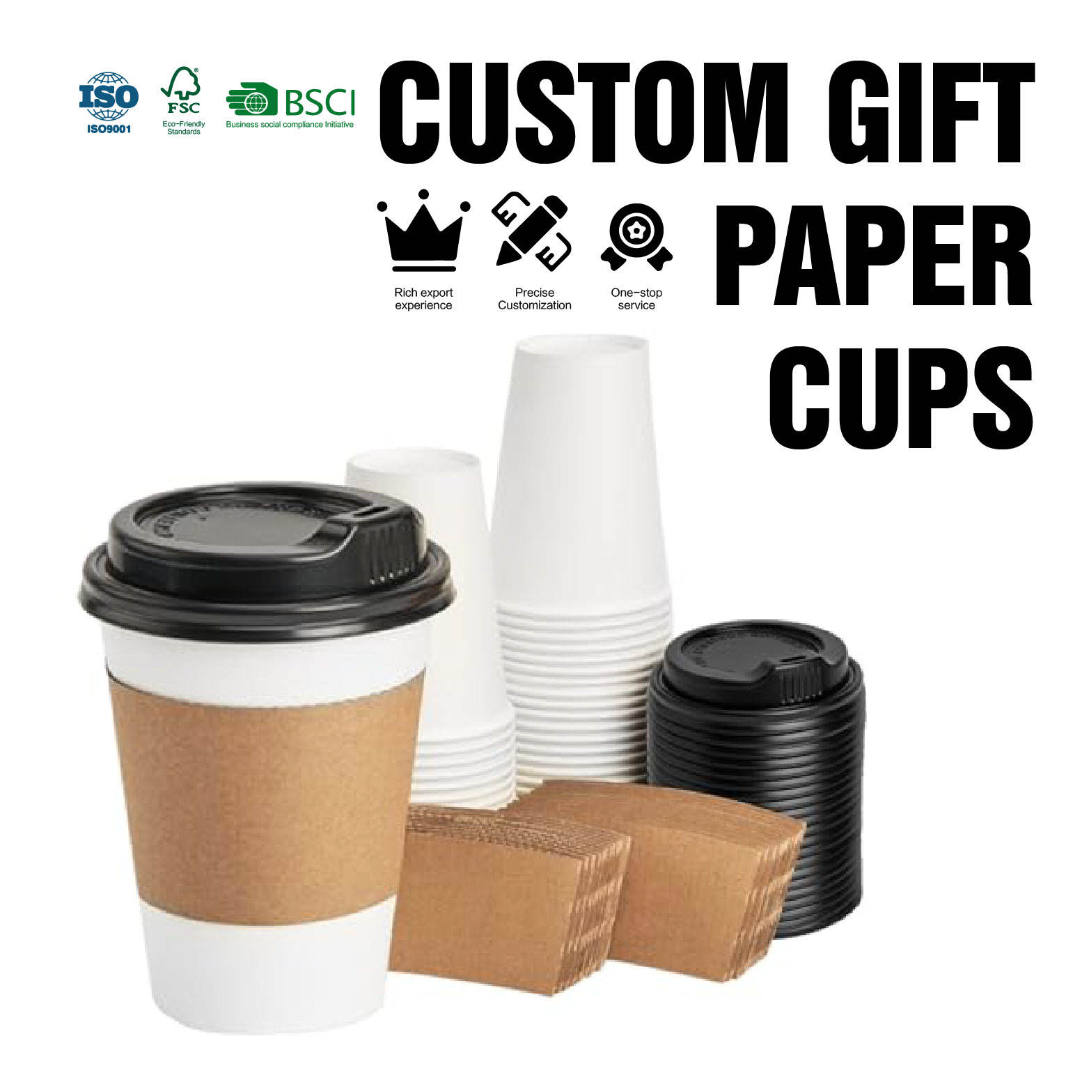 Take Away Double Wall Waterproof Disposable Eco-Friendly Kraft Paper Cup for Restaurant Use