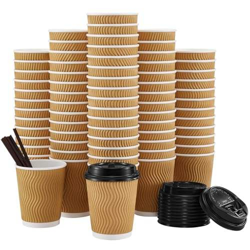 Embossing Printing Disposable Stylish High-Quality Takeout Packaging Single Wall Coffee Paper Cup with Lids