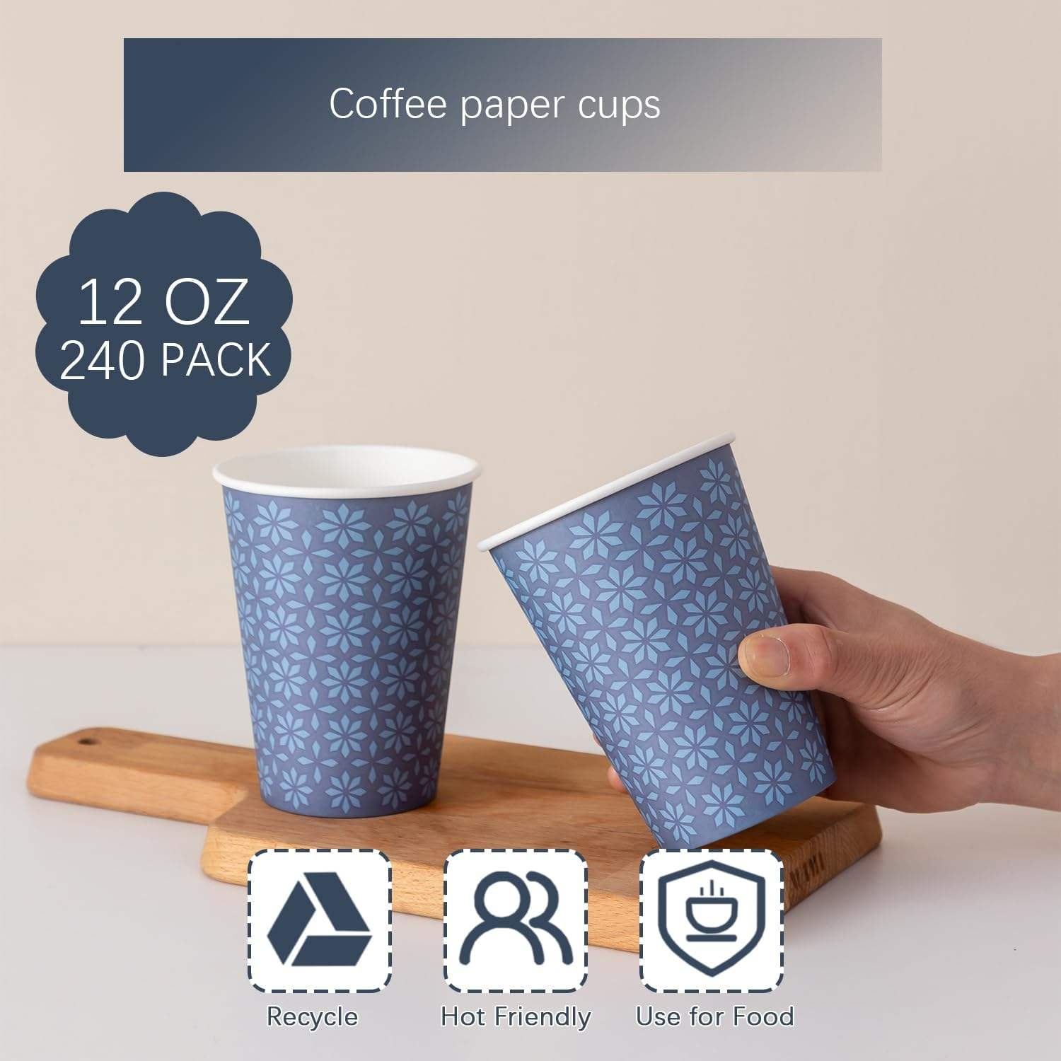6oz 190gsm Disposable Single Wall Kraft Eco-Friendly with Lids for Paper Cup