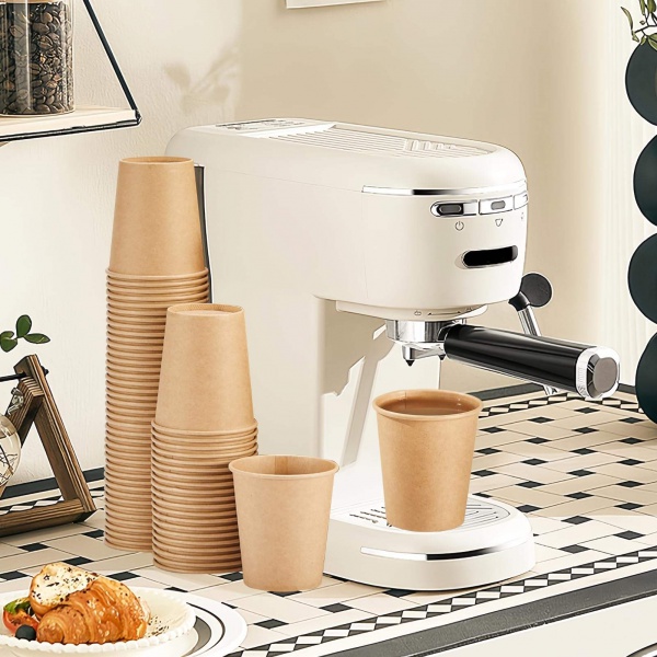 Multiple Sizes Disposable Biodegradable Insulated Paper Coffee Cup With Lids Takeout Packaging