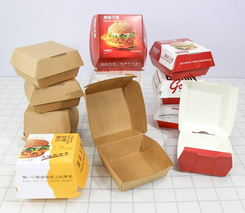 Disposable French Fries Burger Fries Chicken Food Packaging Box Kraft Paper Food Packaging Corrugated Burger Box