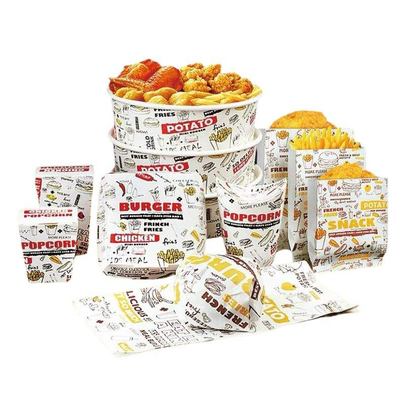 Disposable Kraft Paper Food Box French Fries Burger Packaging for Restaurants Takeout Fried Chicken Sushi Food Grade