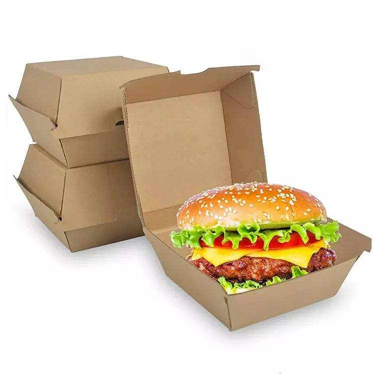 Corrugated Cardboard Custom Hamburger Box Hot Dog Hamburger Burger Lunch Box