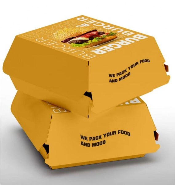 Paper Burger Box Packaging Fast Food Cardboard Boxes Oem Fast Biodegradable Food Packaging Box