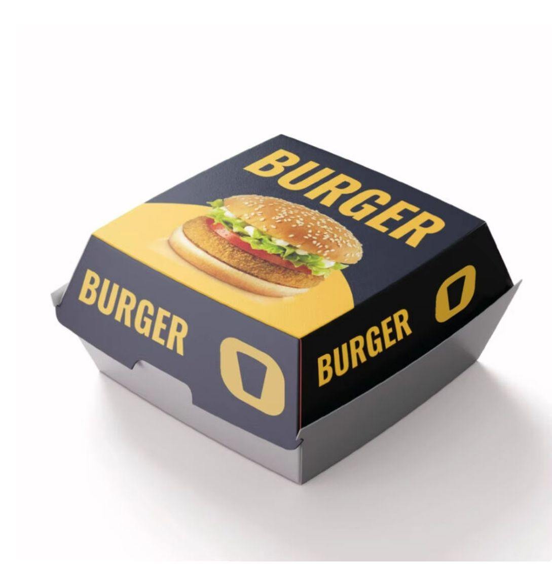Paper Burger Box Packaging Fast Food Cardboard Boxes Oem Fast Biodegradable Food Packaging Box