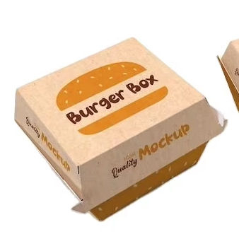 Customizable Thick Reusable Foldable Hamburger Paper Box Oil-Proof Waterproof Eco-Friendly Portable Custom Size Color Commercial