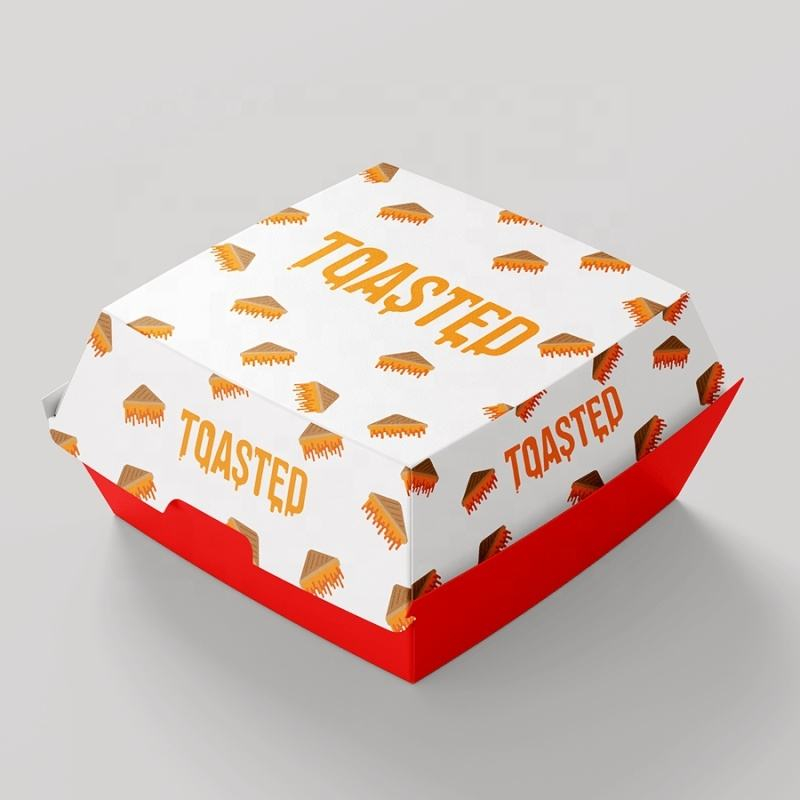 Cardboard Paper Food Packaging Fried Chicken French Fries Burger Box Oil-proof Hamburger Box