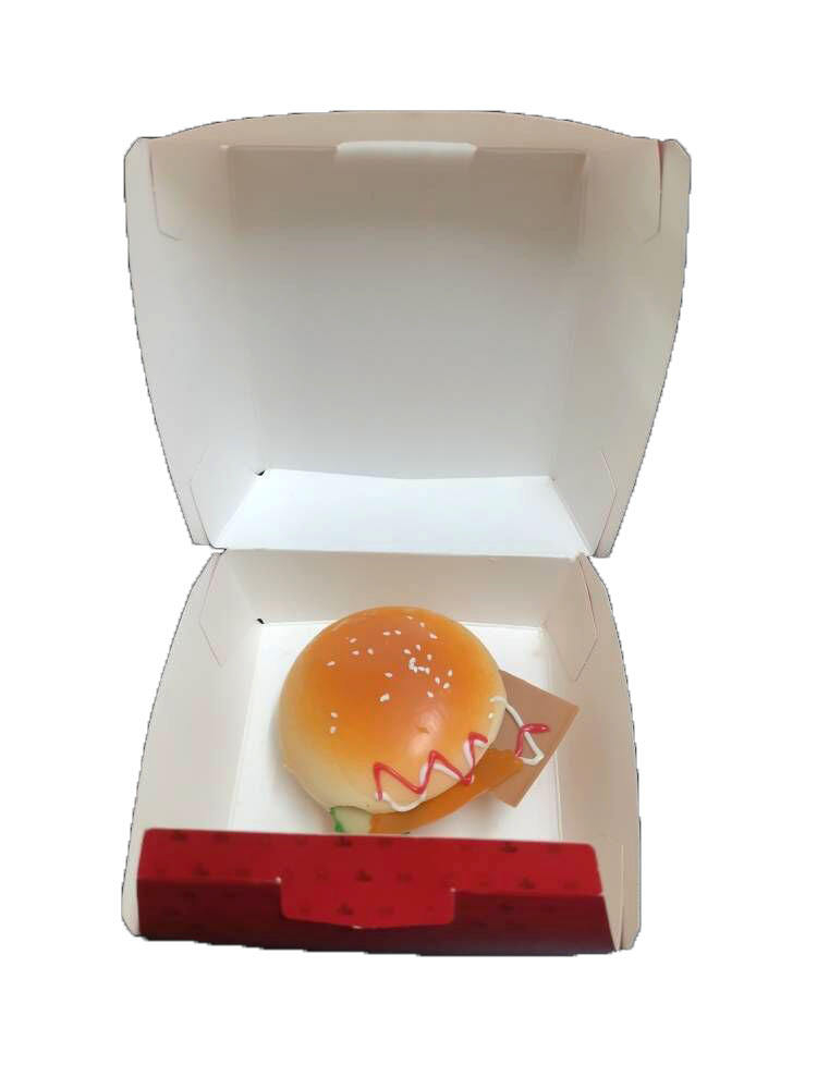 Eco-Friendly Coated Paper Rigid Hamburger Box with Matt Lamination & Embossing Food Grade Packaging