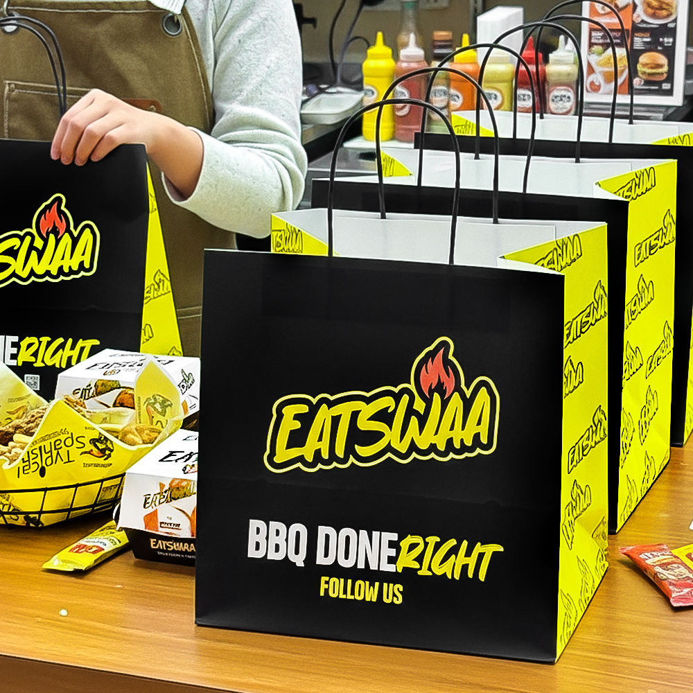 Eco-Friendly Disposable Kraft Paper Bags For Burger Fries Fried Chicken & Fast Food Packaging