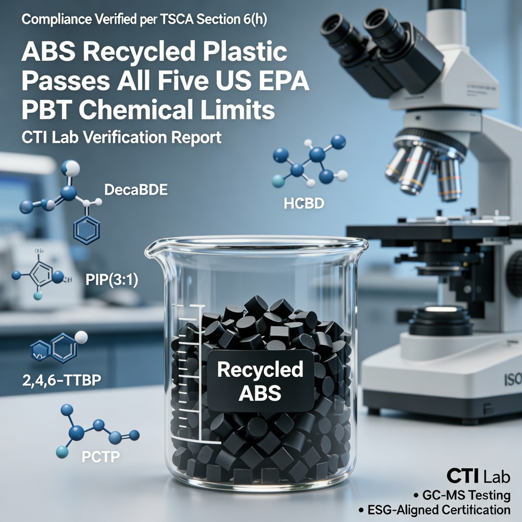 ABS Recycled Plastic Passes All Five US EPA TSCA PBT Chemical Limits — CTI Lab Verification Report