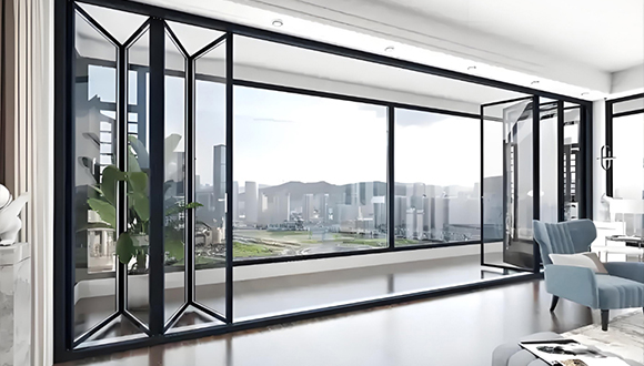 Puerta plegable extremadamente estrecha
