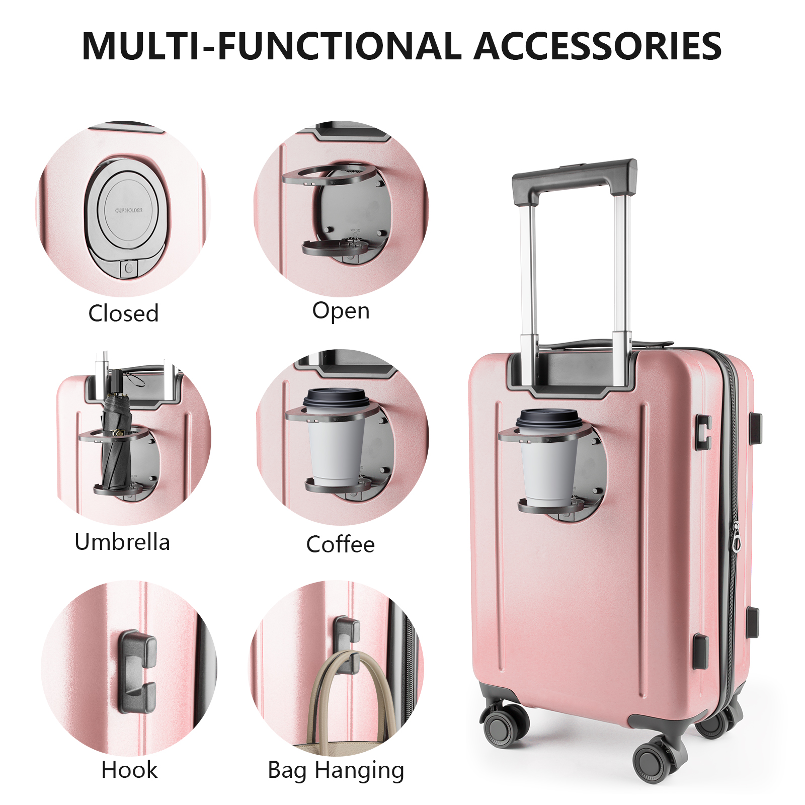 High Quality Wholesale ABS PC Valise Suitcase Trolley Case Bag Custom 20 24 28 Inch Suitcase Travel Luggage